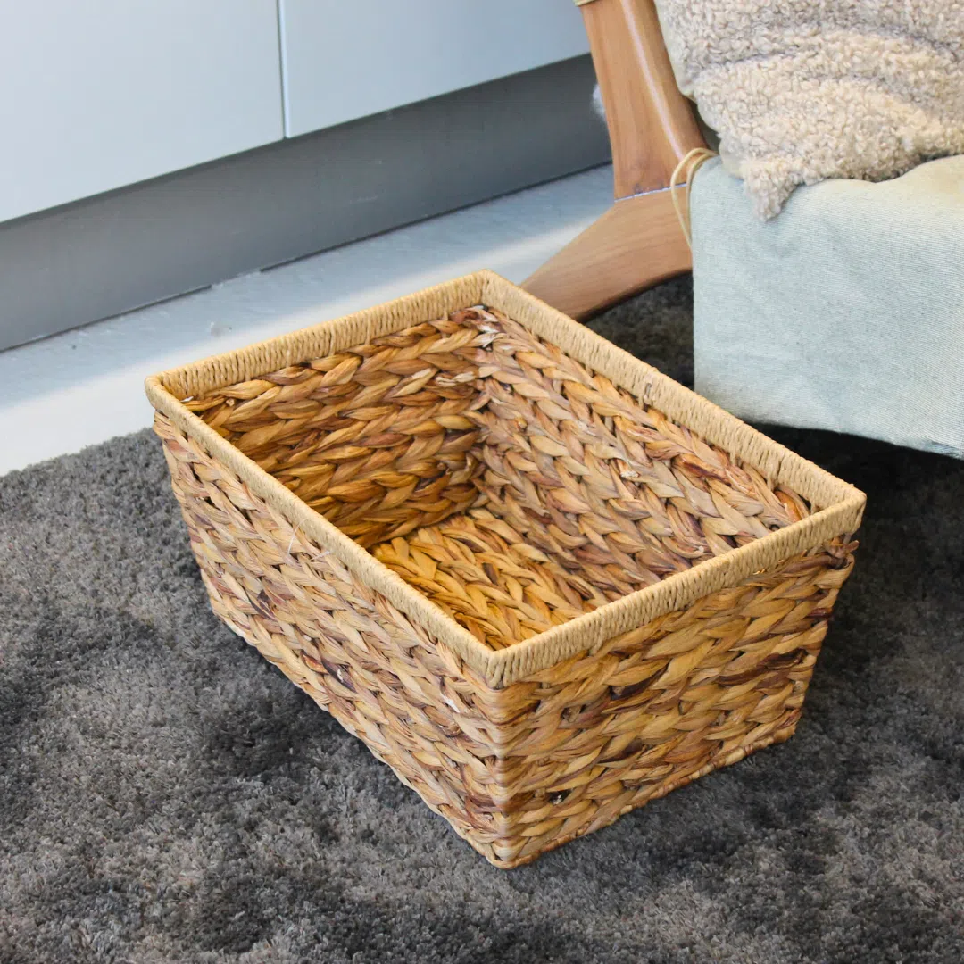 Kurv i hyacint, opbevaring, natur - 40x30xH19 cm