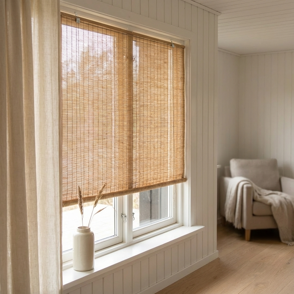 Rullegardin i natur bambus – Flere størrelser - 120x160 cm