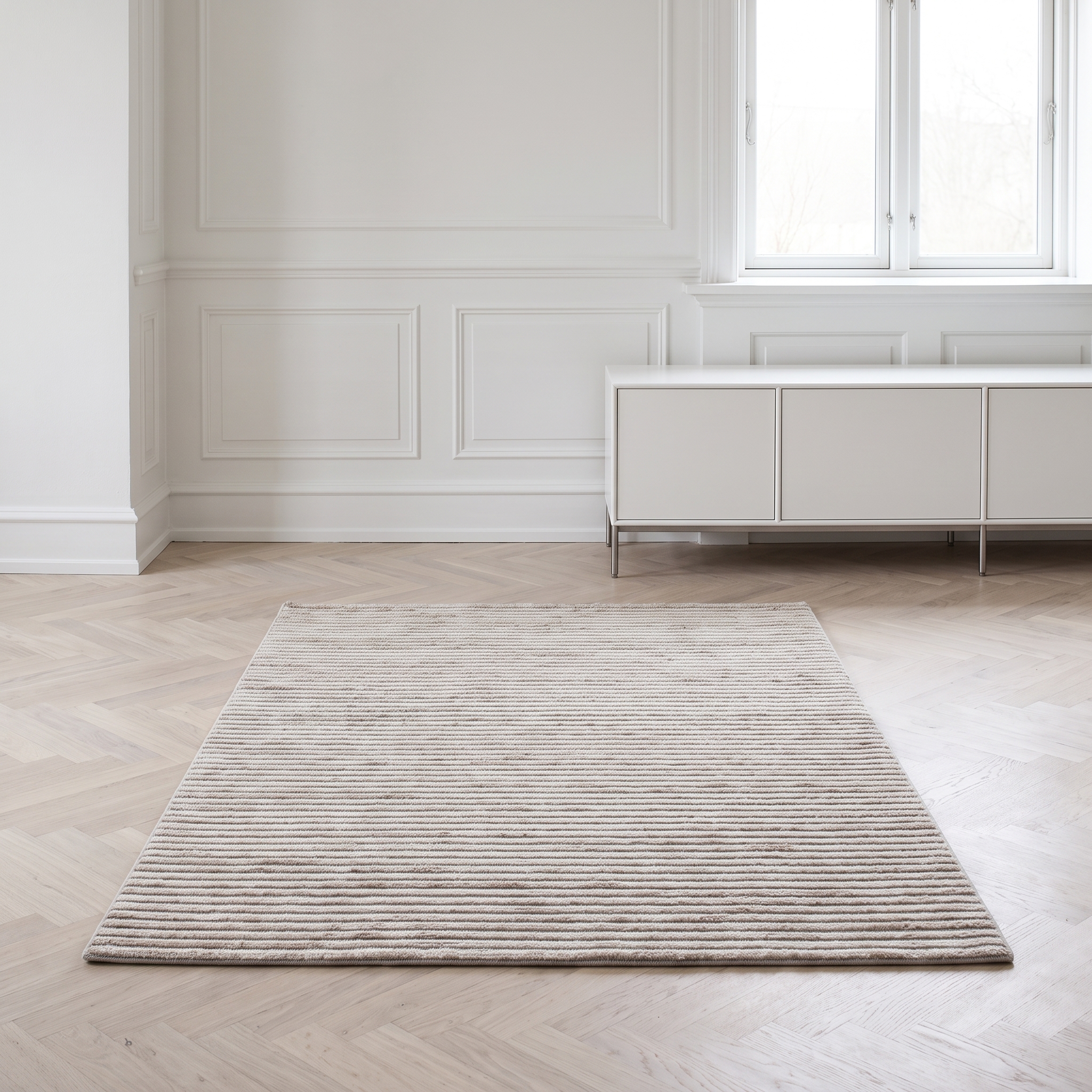 AVERA  handtuftad matta i r&aring;vitt  ullblandning  160&times;230 cm
