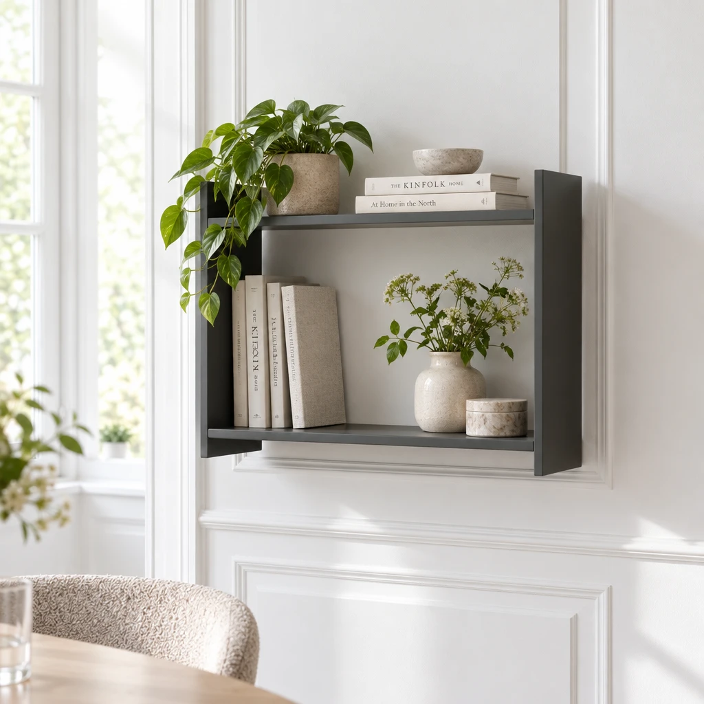 OLIVIA  Gr&ouml;n v&auml;gghylla i FSC&reg;-certifierad MDF  50&times;14,5&times;H35 cm